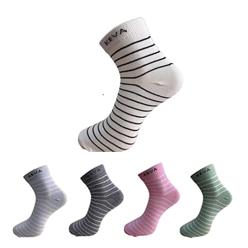 Akle Coton Stripes Women Socks kv4 5 Pairs Pack Free Size (Multicolor)-image-24
