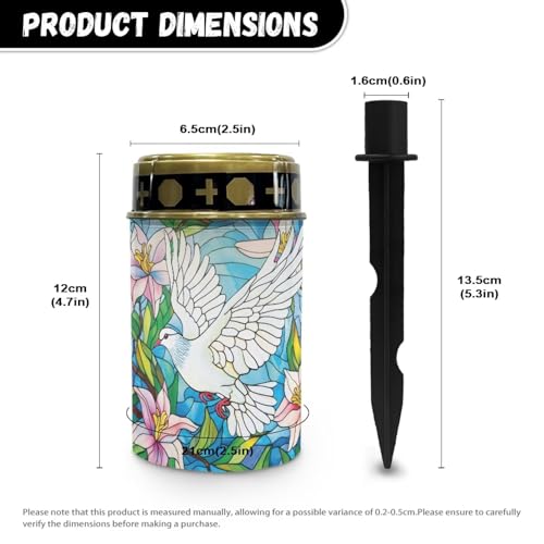 Image of Solar Garden Lights, Pigeon Floral Pattern Outside Waterproof Light for Garden Yard Pathway Cemetery Grave Decor for Night Path Lights