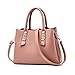 NICOLE & DORIS Fashion Women Tote Handbag Simple Top Handle Bags Casual Shoulder Bags Leather PU Ladies Crossbody Bag with Triple Compartment Pink