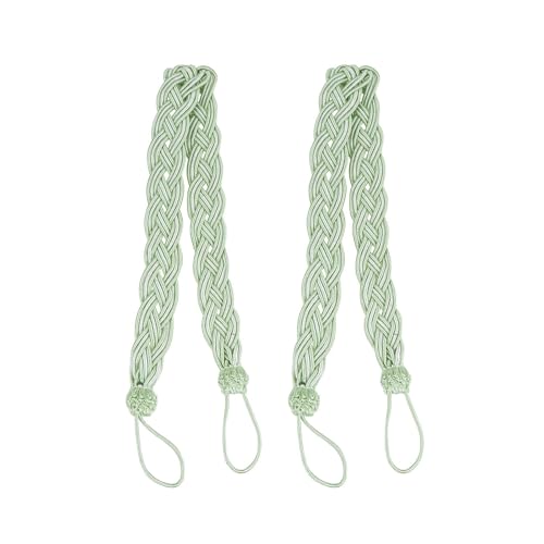1 Pair Green Curtain Tie Backs,Stylish and Minimalist Curtain Tiebacks and Holdbacks,Durable Rope Curtains Ties Backs with Chinese Knot Design,Decorative Rope TieBacks,for Curtains