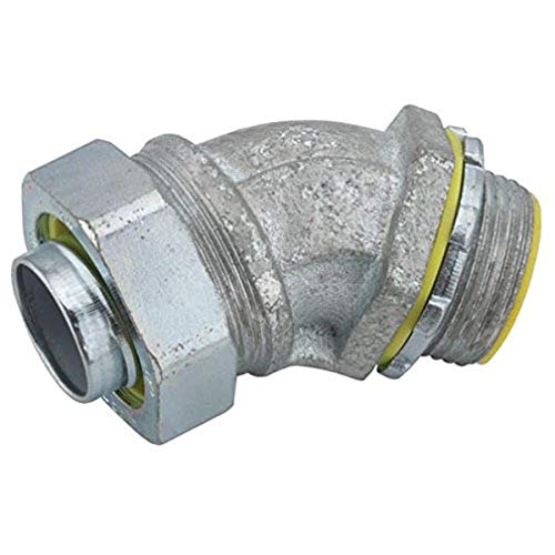 Hubbell-Raco 3562 Liquid Tight Connector, Steel, 45 Degree, Insulated, 1/2" (Pack Of 25) #TOP26