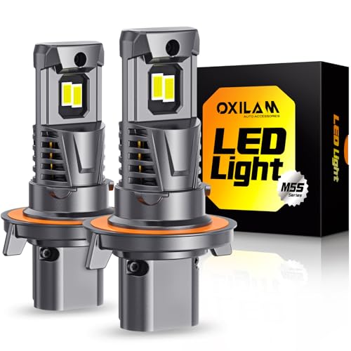 Image of OXILAM H13 LED Light Bulb, 13X Brighter 6500K White, Anti-Flicker, 60,000Hrs Lifespan, Plug and Play, IP68, 9008 Fog Compatible with Cars Trucks SUVs, Pack of 2