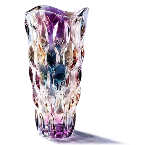 Gohytal Florero de cristal, 24 cm, jarrón de cristal moderno, grande, nórdico alto, florero grande, tulipanes, floreros de cristal, decoración de boda, decoración de mesa, fiesta de inauguración de la