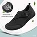 LeIsfIt Mens Wide Diabetic Shoes Adjustable Barefoot Walking Shoes Breathable Zero Drop Sneakers for Wide Width Arthritis Edema Feet Black Size 11