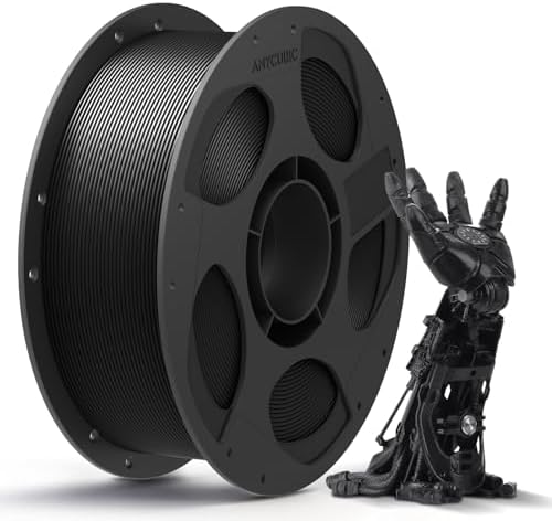 ANYCUBIC PLA Filament 1.75mm 1KG Schwarz, Einfach zu drucken, Haltbarer | Stärkere Zähigkeit 3D Drucker Filament, Wiederverwendbare Spule PLA, Vakuumverpackung, Intelligente Identi