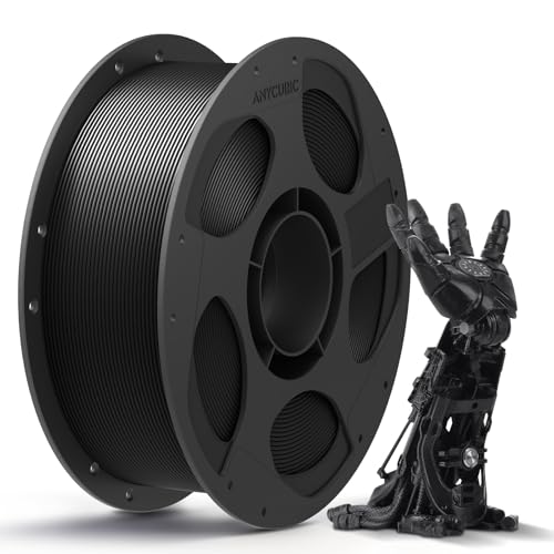 ANYCUBIC PLA Filament 1.75mm Schwarz, Wiederverwendbare Spule PLA, 1KG 3D Drucker Filament, Vakuumverpackung, Intelligente Identifikation