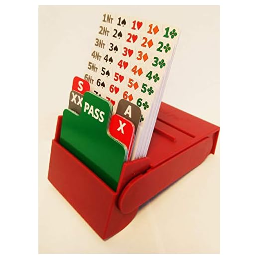 Bid Pal Bridge Bidding Box - Set di 4 scatole per offerte, colore: Rosso