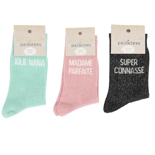 Calcetines con lentejuelas y mensaje para lucir un estilo casual y brillante
