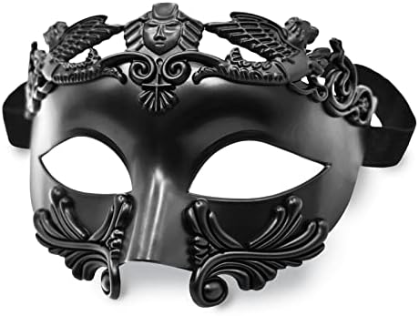 MYSEUNI Masquerade Mask for Men - Roman Greek Mask - Venetian Half Face Mask for Mascarade Ball Mardi Gras Halloween Party