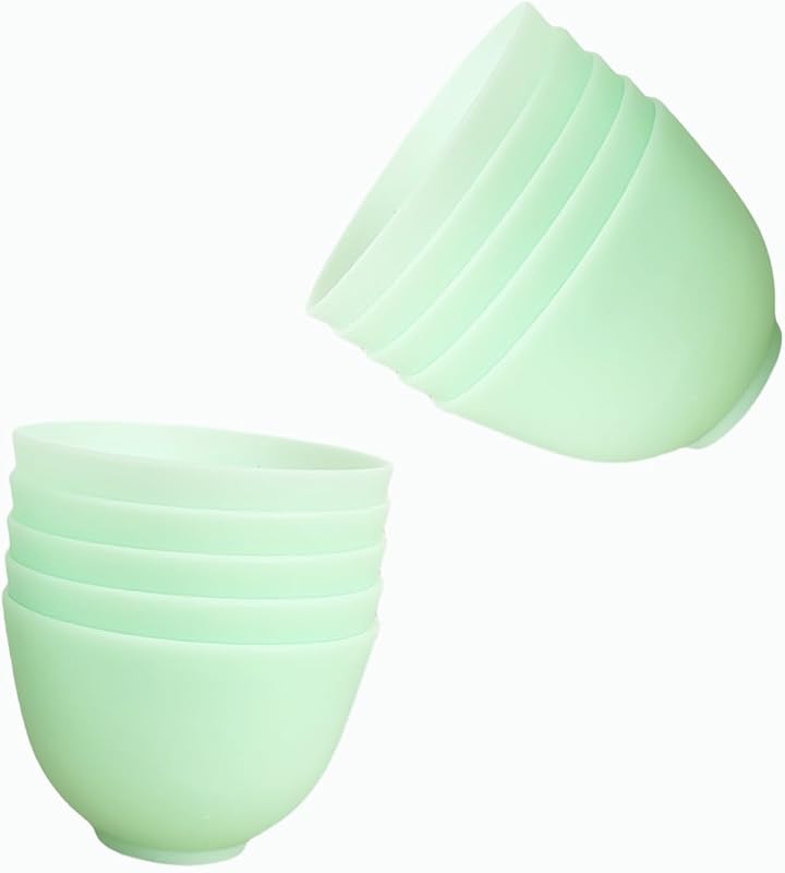 Conjunto PLINNILUY com 10 tigelas de silicone para mistura, verdes, 3,3 x 2 polegadas
