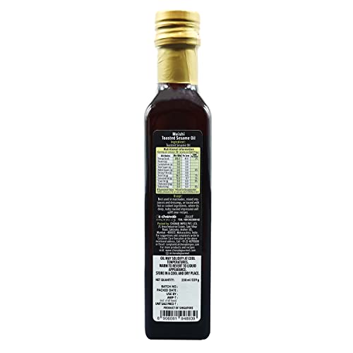 Image of Meishi Toasted Sesame Seed Oil | 250ml | 100% Natural | Vegan, Kosher and Gluten free | Liquid Seasoning | For Sauteing & Finishing| Enjoy with Noodles, Salads, Stir-fries, Sauces, Marinades