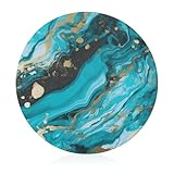 tagliere in vetro temperato turchese blu oro marmo stampato a lunga durata vetro trasparente antigraffio, resistente al calore, infrangibile facile da pulire, decorazione per la cucina