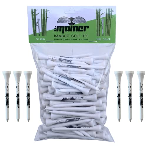 Emainer Golf Tees - 70 mm - 100 Stück - Bambus Tee Cover