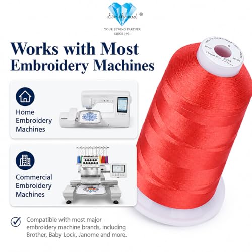 Image of Simthread 5500Yds /5000M 40WT Polyester Embroidery Thread Camation S079 | Large 5000M spool feeds smoothly for home and commercial embroidery machines.