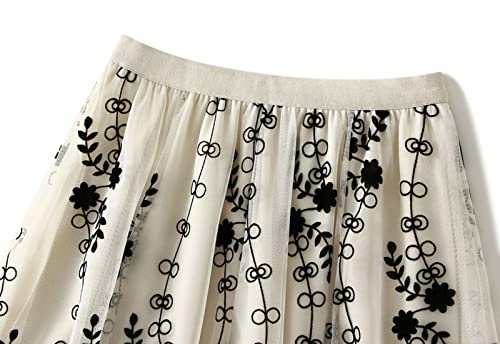 AQQYA Saias de tutu femininas em camadas de tule com estampa de amor e tule evasê, Damasco A2, Taman