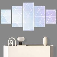 SIGNWIN 5 Panel Canvas Wall Art Modern Art Abstract Closeup Colorful Cool Geometric Minimalist Mixed Media Multicolor Patterns for Home Decorations Ready to Hang - 60