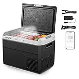 VEVOR 12 Volt Car Refrigerator, 52.8QT/50L Car Fridge, Portable Electric Cooler with -4℉~68℉ Adjustable Temperature, 12/24V DC and 100-240V AC Compressor Freezer for Outdoor, Camping, Travel, RV