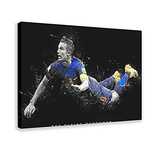 Robin Van Persie Poster Fußball Kunst Leinwand Wandkunst Dekor Bild Gemälde für Wohnzimmer Schlafzimmer Dekoration Rahmen: 30 × 45 cm Cover