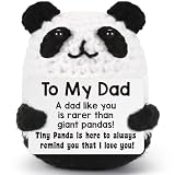 Fathers Day Dad Gifts from Daughter Son, Dad Birthday Gifts, First Father's Day for New Daddy Father to Be, I Love You Gift for Daddy Stepdad Father in Law, Handmade Crochet Panda Dads Present