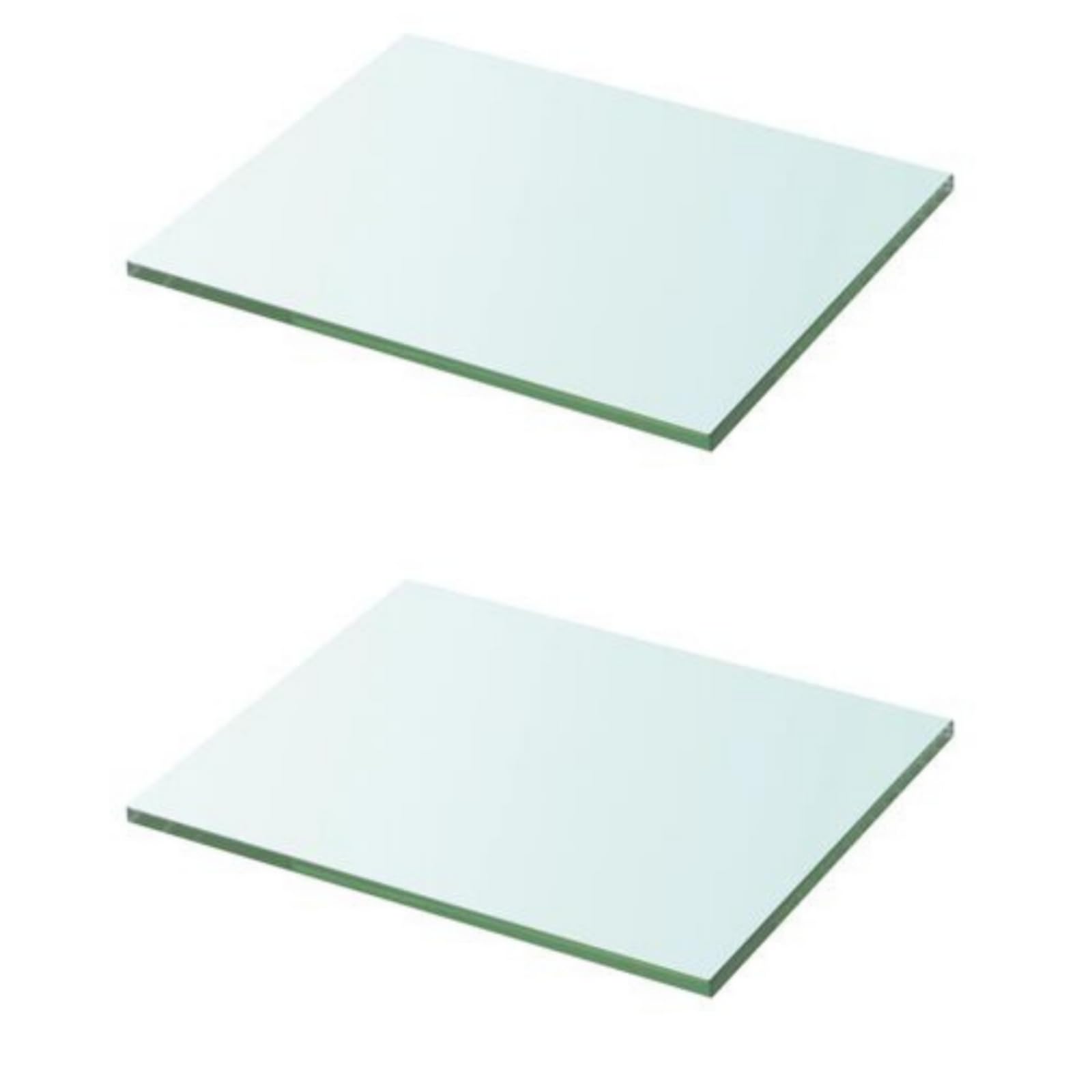 Clear Tempered Glass Shelf Panel Storage Sheet Shelving Display Bathroom Shelves Floating Toughened Straight Glass Shelf (2, 30CM X 30CM X 0.5CM)