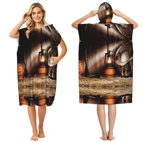 Poncho à capuche pour surf et plage avec serviette microfibre intégrée - 2
