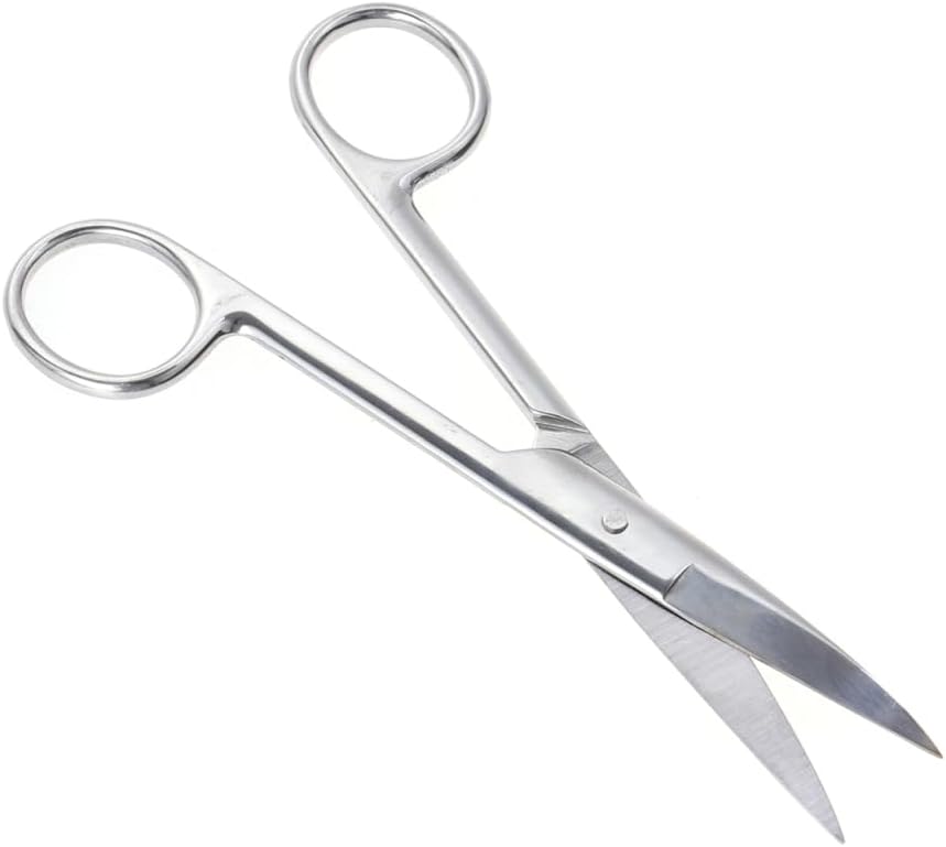 Frcolor Stainless Steel Eyebrow Scissors Curved Makeup Scissors for Brow Grooming Eyelid Tape Trimming Facial Hair Nose Hair Home and Travel Beauty Tool