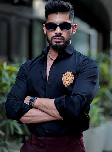 Image of Foomer Green Paisley Printed Opaque Party Shirts