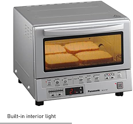 Panasonic Toaster Oven FlashXpress with Double Infrared Heating and Removable 9 Inner Baking Tray, 1300W, 12 x 13 x 10.25 inches, Silver