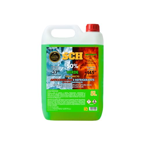 Proquimar Anticongelante 50% (-37ºC) Color Verde Luminoso. Garrafa de 5 litros