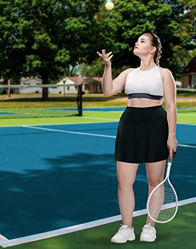 HDE Women's Plus Size Tennis Skort Pleated Athletic Golf Skirt with Shorts4