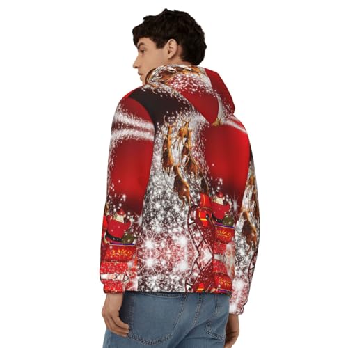 Sweat à capuche de Noël EdWal homme zippé imprimé magique