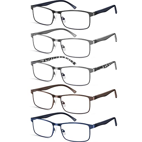 Damideo Men Reading Glasses Blue Light Blocking, 2.0 Lightweight Mens Metal Readers With Spring Hinge Anti Glare Eyeglasses #TOP19