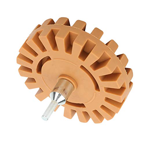 Rubber Eraser Wheel Adhesive Remover Tool, 4 Inch for Stickers Decals Pinstripes Tapes Glue Removes from Metal Glass Wood Fiberglass with Drill Mount Arbor