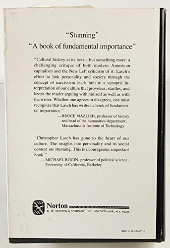 The Culture of Narcissism: American Life in an ... 0393011771 Book Cover
