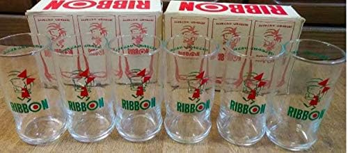 Amazon Co Jp サッポロビール 特製リボングラス 6個セットリボンシトロン リボンオレンジ コップ Ribbon 昭和レトロ ホビー 通販
