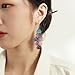 COLIGREE 4 Pairs Layered Dangle Flower Earrings Hollow Floral Filigree Earring Lightweight Women Fashion Jewelry Bohemian Stylish Accessories (Flower Petals)