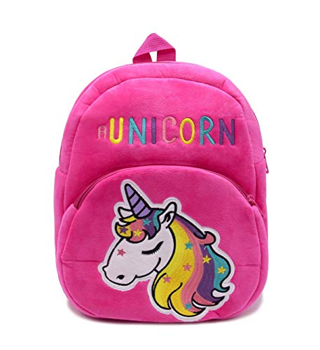 Image of Frantic Kid's, Toddler Velvet Animal Plush Cartoon School Backpacks ( Pink , 2-5 Years)