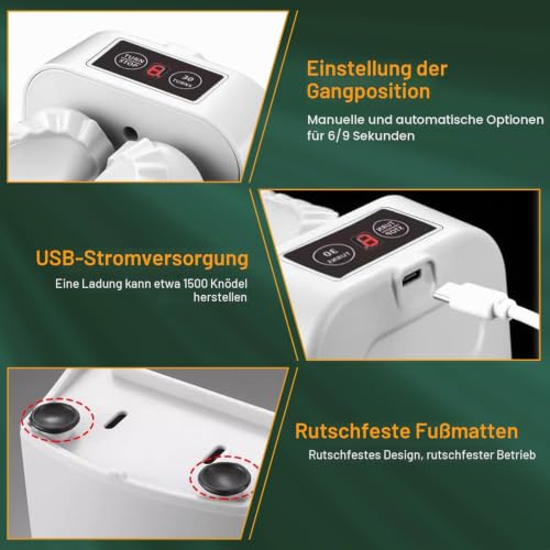 Foto von Nizirioo Elektrische Knödelmaschine: automatische Ravioli-Mühle, einfache automatische Maschine mit Fülllöffel und kleiner Bürste, Ravioli-Maschine