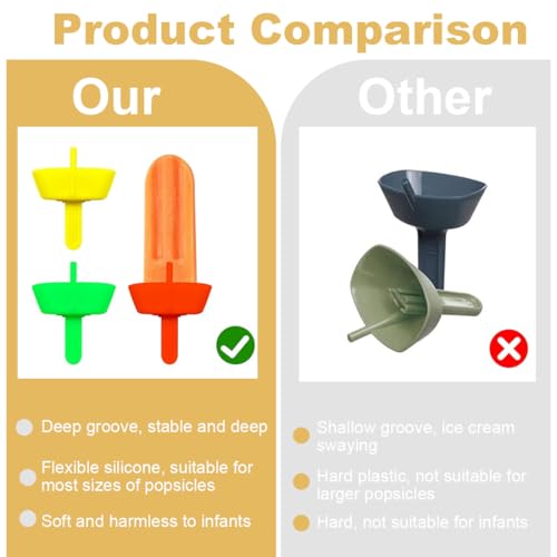 OHREN 4 PCS Drip-Free Popsicle Holder, Silicone Ice Holder, Reusable Ice Holder with Straw, Ice Drip Protection, for Kids, Boys & Girls (Rose, Light Pink, Green, Blue)