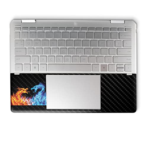 Image of MightySkins Carbon Fiber Skin Compatible with HP Spectre x360 14 inch (2022) Full Wrap Kit - Dueling Dragons | Protective, Durable Textured Carbon Fiber Finish | Easy to Apply | Made in The USA