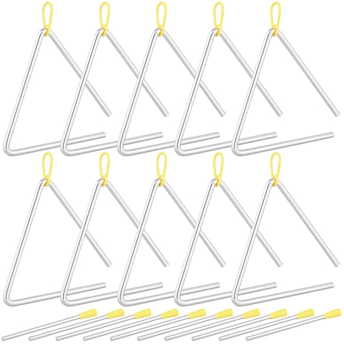 Triangle de percussion 15 cm KEILEOHO lot de 10 instruments de musique école