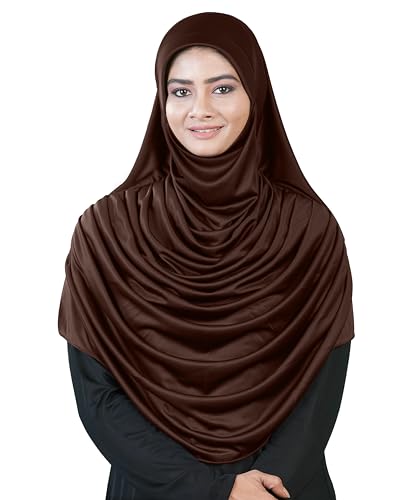 Image of Mehar Hijab Stretchable Frilled Hijab Scarf for Muslim Women | Soft Polyester Stylish Hijab for Women & Teenagers Faeezah Hijab