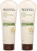 Aveeno Daily Moisturising Non-Greasy Fragrance Free Body Lotion 48-Hour Hydration Soothe Normal Dry Sensitive Skin 225mL (Pack of 2)