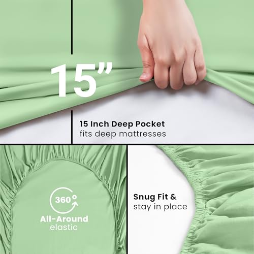 Utopia Bedding Full Fitted Sheet - Bottom Sheet - Deep Pocket - Soft Microfiber -Shrinkage and Fade Resistant-Easy Care -1 Fitted Sheet Only (Sage)