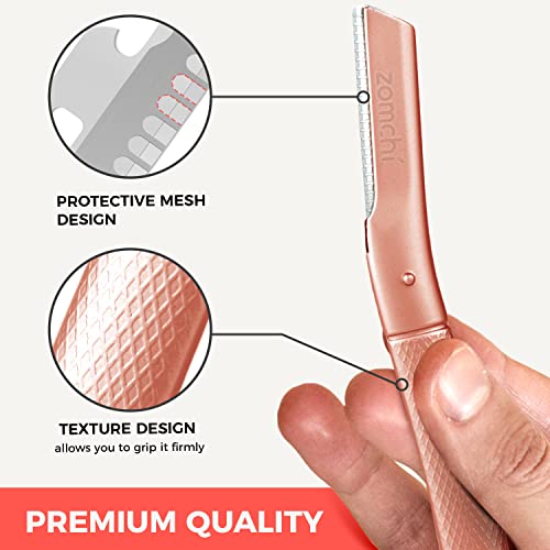 Rose Gold Eyebrow Razor With 10 Pcs Replacement Blades #TOP7