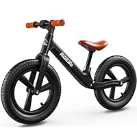 Ridego 12 or 14 Inch Balance Bike for Kids 2-6 Year Old,Lightweight Kids Bike with Adjustable Seat, Push Bicycle with Air Rubber Tires,Ride-on Toys Birthday Gift