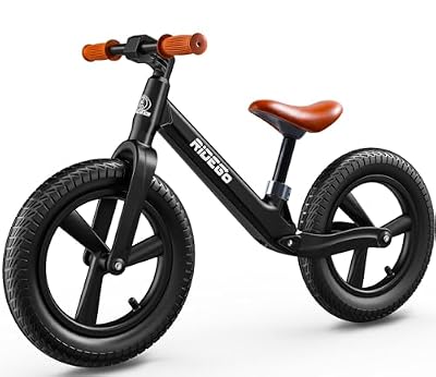 Ridego 14 Inch Balance Bike for Kids 3-6 Year Old,Lightweight Kids Bike with Adjustable Seat, Push Bicycle with Air Rubber Tires,Ride-on Toys Birthday Gift