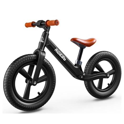 Ridego 14 Inch Balance Bike for Kids 3-6 Year Old,Lightweight Kids Bike with Adjustable Seat, Push Bicycle with Air Rubber Tires，Ride-on Toys Birthday Gift