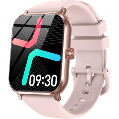 Jacoosa Smart Watches for Men Women, 1.83' HD Fitness Tracker with Bluetooth Calling, 130+ Sports Modes, Heart Rate Monitor, Sleep Tracker, 5 ATM Water-Resistance, Pedometer for Android iOS (Pink)