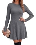 Saodimallsu – Saodimallsu Damen A-Linie Strickkleid Langarm Pulloverkleid,